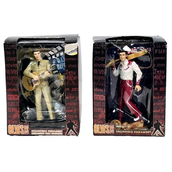 Elvis Presley Trevco Elvis Is GI BLUES and LOVING YOU Ornaments Lot Of 2 - Picture 1 of 7